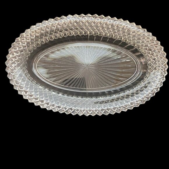 Anchor Hocking Miss America Clear Oval Celery Dish Platter 10 1/2" x 6-1/2" - Picture 4 of 4